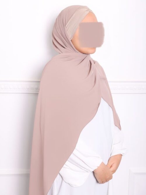 Hijab à enfiler en Mousseline bonnet jersey